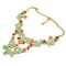 Fashion Charming European Resin Drop Oblong Rhinestone Gem Flower Choker Necklace N-0302