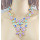 Fashion Charming European Resin Drop Oblong Rhinestone Gem Flower Choker Necklace N-0302