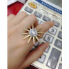 European Vintage Style Vintage Gold Sunflower Zircon Ring Size Adjustable