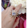 European Vintage Style Vintage Gold  Sunflower  Zircon Ring Size Adjustable