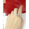 European Vintage Style Vintage Gold Sunflower Zircon Ring Size Adjustable
