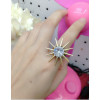 European Vintage Style Vintage Gold Sunflower Zircon Ring Size Adjustable