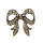 Vintage Style bronze metal clear rhinestone big bowknot Ring Size Adjustable