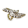 Vintage Style bronze metal clear rhinestone big bowknot Ring Size Adjustable