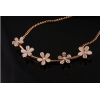 New Korean Style Fashion Charming Golden Metal Rhinestone Lovely Small Flowers Choker Necklace Bracelet Set S-0068