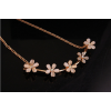 New Korean Style Fashion Charming Golden Metal Rhinestone Lovely Small Flowers Choker Necklace Bracelet Set S-0068