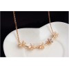 New Korean Style Fashion Charming Golden Metal Rhinestone Lovely Small Flowers Choker Necklace Bracelet Set S-0068