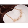 New Korean Style Fashion Charming Golden Metal Rhinestone Lovely Small Flowers Choker Necklace Bracelet Set S-0068