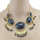 European Style Golden Resin Gem Drop Leaves Pendant Collar Necklace N-3004