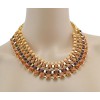 New Fashion Charming European Golden Metal Resin Gem Ribbon Link Choker Necklace N-1589