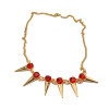 Fashion  European Style Golden Metal Rivet Crystal Chain Shinning Necklace N-1357