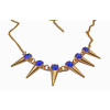 Fashion  European Style Golden Metal Rivet Crystal Chain Shinning Necklace N-1357