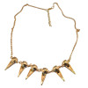 Fashion  European Style Golden Metal Rivet Crystal Chain Shinning Necklace N-1357