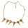 Fashion  European Style Golden Metal Rivet Crystal Chain Shinning Necklace N-1357