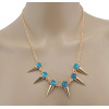 Fashion  European Style Golden Metal Rivet Crystal Chain Shinning Necklace N-1357