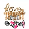 European Charming Mix Style Pearl/Crystal/Gem/LOVE  Combination Bracelet B-0292