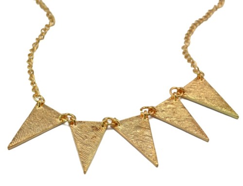 New Arrival Gold Plated Alloy Enamel Triangle Choker Necklace N-4607