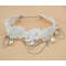 New Gothic white Lace pearl Drop lucky clouds flower leaves multilayer Tassel Collor  Necklace N-1593