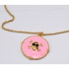 New Korea Style pink green enamel skull  NecklaceN-2905