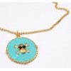 New Korea Style pink green enamel skull  NecklaceN-2905