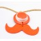 New Korea Style gold plated long chain enamel mustache hat pendant  NecklaceN-3007