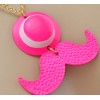 New Korea Style gold plated long chain enamel mustache hat pendant  NecklaceN-3007
