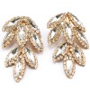 Fashion Gold plated full rhinestone crystal leaves dangle Ear Stud Earrings E-0686