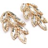 Fashion Gold plated full rhinestone crystal leaves dangle Ear Stud Earrings E-0686