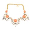 New European Vintage Style Gold Plated Alloy Resin Crysal Flower Choker Necklace N-3008