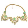 New European Vintage Style Gold Plated Alloy Resin Crysal Flower Choker Necklace N-3008