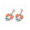 New Arrival Bohemia Style Gold Plated Alloy Colorful Resin Gem Drop Earrings E-0688