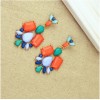 New Arrival Bohemia Style Gold Plated Alloy Colorful Resin Gem Drop Earrings E-0688