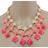 New European gold plated alloy  geometry Square resin candy gem  Choker Necklace 4colors N-3009