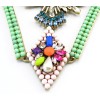 New Luxury Vintage Bronze Alloy Colorful Beads Crystal  Eagle Choker Necklace N-3404