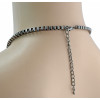 New European Style gun black Chain rhinestone resin leaves flower drop crystal choker Necklace N-3012