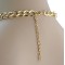 New European Style golden link chain clear rhinestone flower resin gem drop choker Necklace N-3013