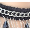 Gothic Black Ribbon choker chain silver/gold metal tassels choker acrylic drop Necklace adjustable N-1607