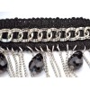 Gothic Black Ribbon choker chain silver/gold metal tassels choker acrylic drop Necklace adjustable N-1607