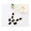 New Arrival European Style Gold Plated Black Resin Gem Drop Choker Necklace N-3014