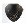 New Arrival European Style Gold Plated Black Resin Gem Drop Choker Necklace N-3014
