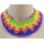 New Bohemia Style gun black chain colorful Beads wave Flower Collar Necklace N-2371