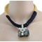 New Fashion Gold Plated Ribbon Chain Clear Green Grey Crystal Choker Necklace N-3016