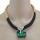 New Fashion Gold Plated Ribbon Chain Clear Green Grey Crystal Choker Necklace N-3016