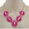 New Arrival European Style Gold Plated Colorful Acrylic Crystal Flower Choker Necklace Earring Set N-3018
