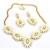 New Arrival European Style Gold Plated Colorful Acrylic Crystal Flower Choker Necklace Earring Set N-3018