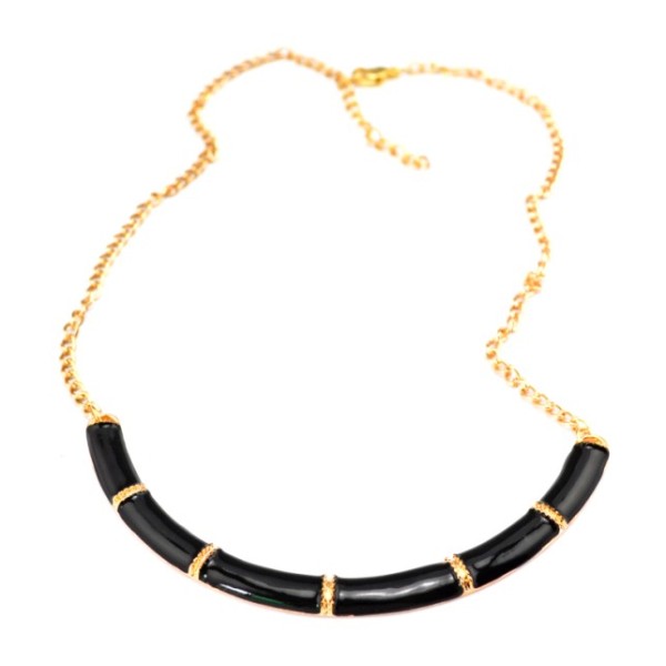 New Fashion Gold Plated Alloy Enamel Crescent Choker Necklace N-4861