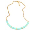 New Fashion Gold Plated Alloy Enamel Crescent Choker Necklace N-4861