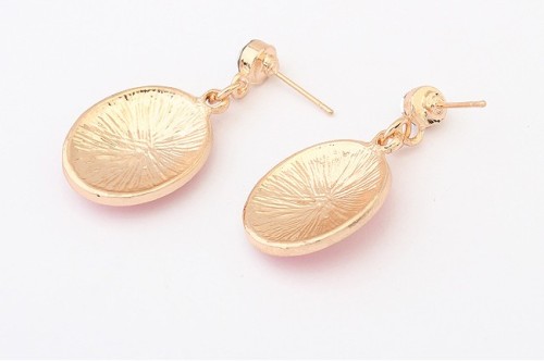 Hot Sale New Fashion European Style Gold Plated Alloy Enamel Crystal Lion Head Dangle Earrings E-1688