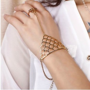 New Fashion European Punk Style Gold Silver Plated Alloy Hollow Out Crown Ring Bracelet B-0299
