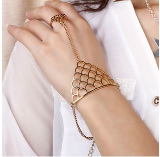 New Fashion European Punk Style Gold Silver Plated Alloy Hollow Out Crown Ring Bracelet B-0299